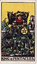 King Of Pentacles Tarot Card: Upright, Reversed & Spread Meanings — Rider-Waite-Smith tarot card