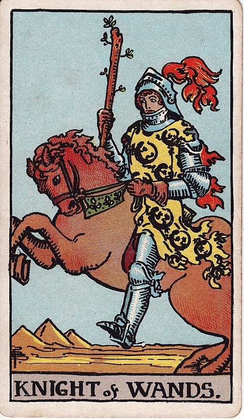 Knight Of Wands Tarot Card: Upright, Reversed & Spread Meanings — Rider-Waite-Smith tarot card