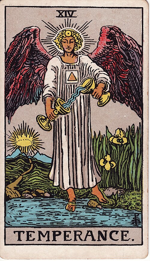 Temperance Tarot Card: Upright, Reversed & Spread Meanings — Rider-Waite-Smith tarot card