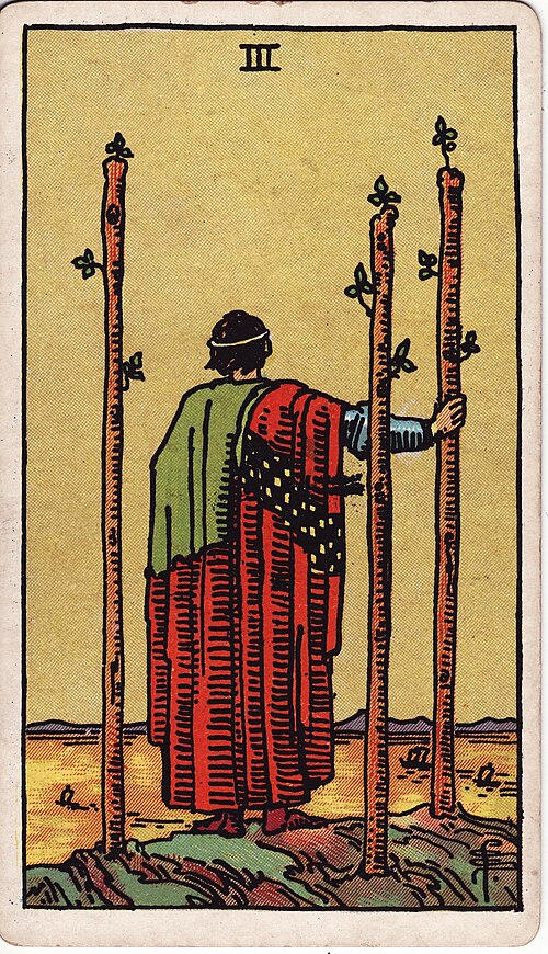 Three Of Wands Tarot Card: Upright, Reversed & Spread Meanings — Rider-Waite-Smith tarot card