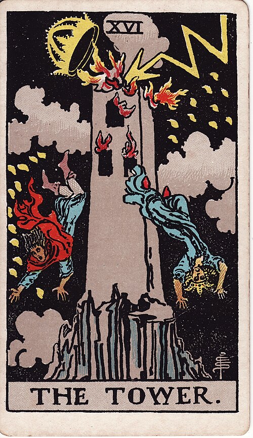 The Tower Tarot Card: Upright, Reversed & Spread Meanings — Rider-Waite-Smith tarot card